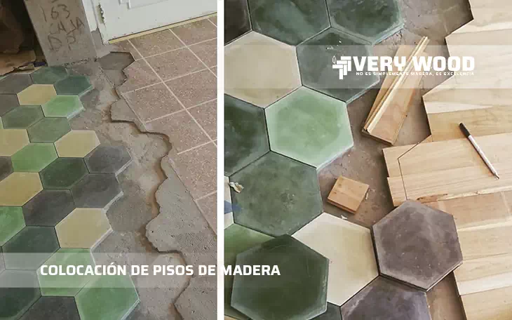 Colocación de piso de madera con calcareo hexagonal - Verywood Pisos de Madera 